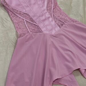 Elegant Pink Lace Dress